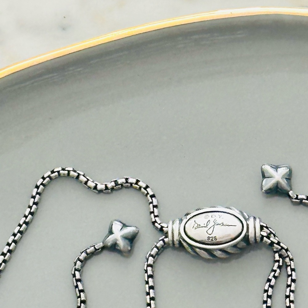 David Yurman Sterling Silver & 14k gold 37mm Crossover Pendant Necklace - Picture 4 of 4
